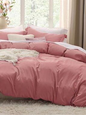 Bedsure 3 piece Soft Rose Duvet Set -  King